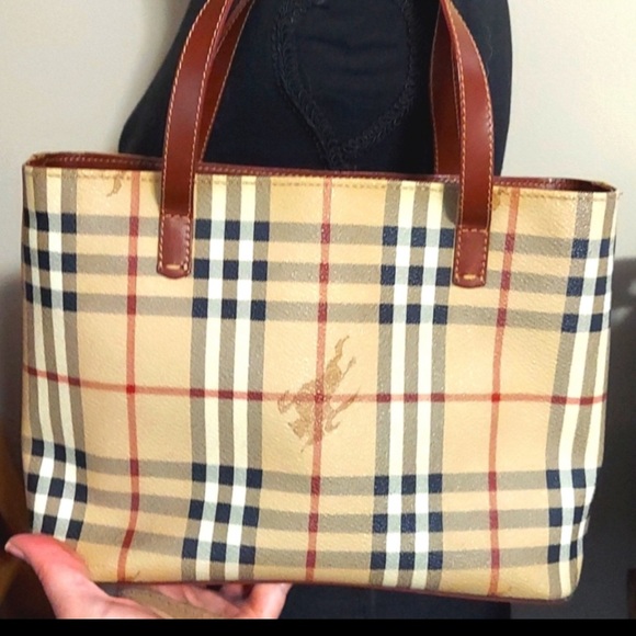 Burberry Bag Mini Tote Protected Canvas and double leather handles - Picture 5 of 7